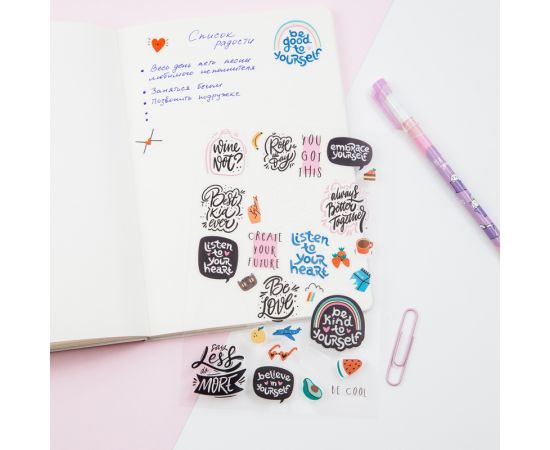 Наклейки ПВХ MESHU "Be cool", 10*21см, 31 наклейка, инд. уп., европодвес MS_42728