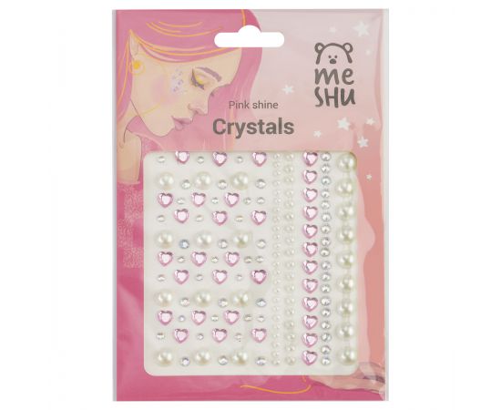 Наклейки-стразы MESHU "Pink shine", 16*10,5см