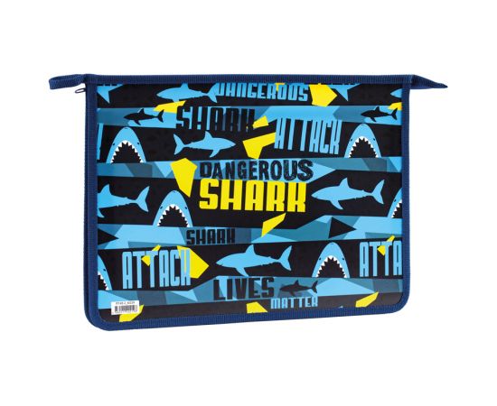 Папка для тетрадей 2 отделения А4 ArtSpace "Shark", пластик, на молнии ПТ-83-2_42219