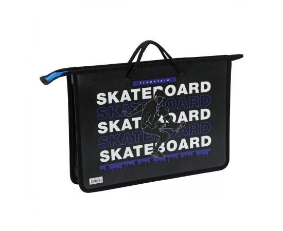 Папка с ручками А4 ArtSpace "Skateboard", пластик, на молнии, 75мм ПТ-15_4_49848