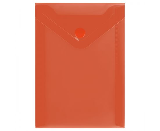 Папка-конверт на кнопке СТАММ А6 (105*148мм), 150мкм, пластик, прозрачная, красная ММ-31720