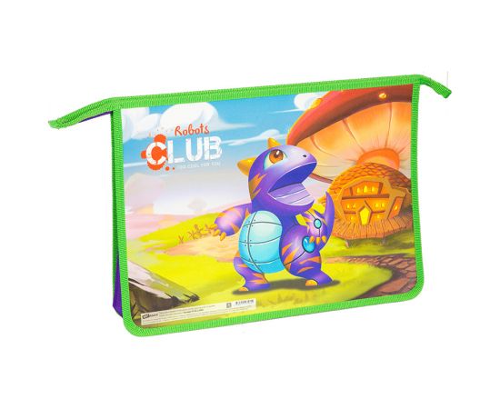 Папка для тетрадей 2 отделения, А4, ArtSpace "Детские персонажи. Робот", пластик, на молнии