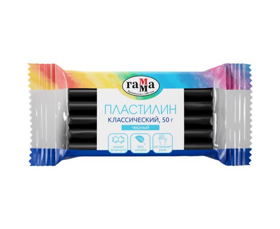 Пластилин Гамма "Классический", черный, 50г