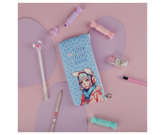 Пенал мягкий 200*85*30 MESHU "Good time blue", искусственная кожа MS_57796