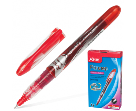 Ручка-роллер BEIFA,красный корпус,0,33мм,красная