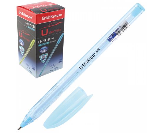 Ручка пишущий узел 1,0 мм, игольчатая, одноразовая, цвет чернил синий, ассорти 4 вида Spring Stick U