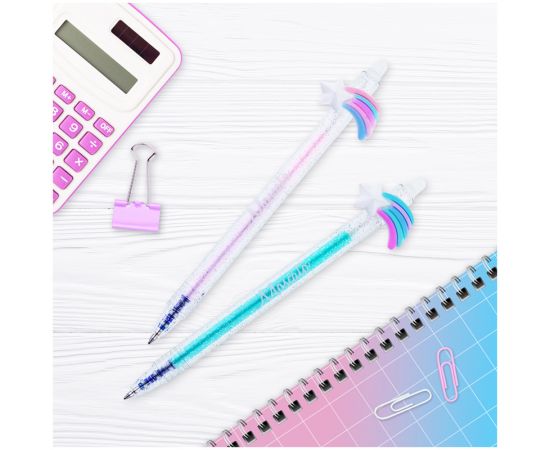 Ручка гелевая стираемая автоматическая MESHU "Cute Star" синяя, 0,5мм, корпус ассорти