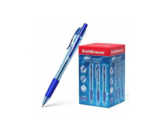 Ручка шариковая синяя автоматическая 0,7 мм одноразовая грип ErichKrause JOY Original