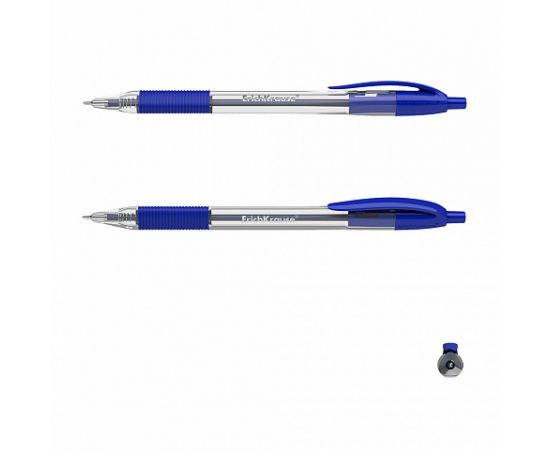 Ручка шариковая синяя автоматическая 1,0 мм грип одноразовая ErichKrauseClasicMatic&GripU-209/50/200
