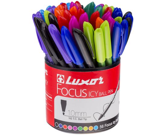 Ручка шариковая Luxor "Focus Icy" ассорти,цветной стержень, 1,0мм