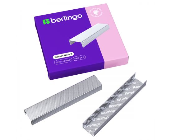 Скобы для степлера №24/8 Berlingo, оцинкованные