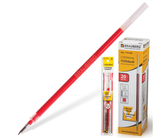 Стержень гелевый BRAUBERG,красный 0,5мм.