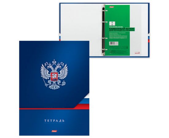 Тетрадь на кольцах БОЛЬШОГО ФОРМАТА (225х300 мм) А4, 160 л., обложка ламинированный картон, клетка,