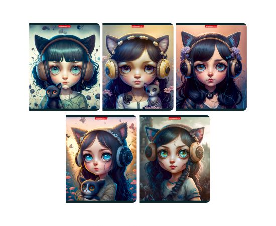 Тетрадь 48 л А5 клетка скоба "Большие глаза" (ассорти)